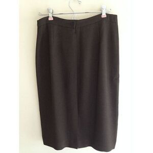 Garfield & Marks Womens Lined Pleated Front Pencil Skirt Black Sz 8 Petite